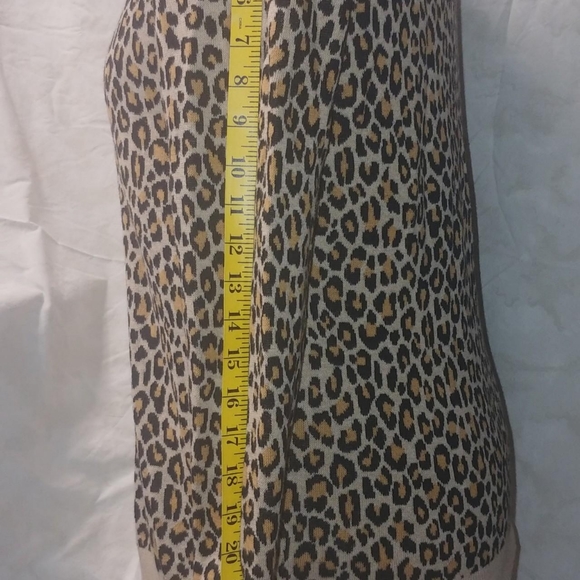 Leopard Cheetah Animal print knit button up sweater Women's 2X XXL Merona - Picture 2 of 3